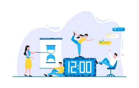 Tiny people characters working together Stock Illustration