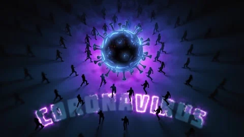 Tiny People Coronavirus Background Video stock 243003140