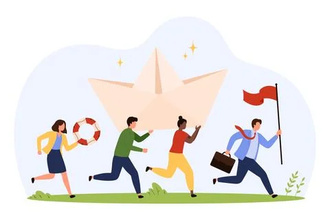 Tiny People Creating Positive Emoji Feedback Art Stock Illustration
