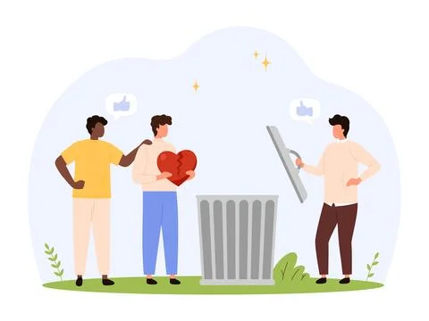 Tiny people letting go with friendly support Stock Illustration