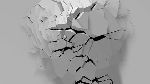 Tiny pieces of breaking wall with cracks monochromatic texture picture Stock Illustration