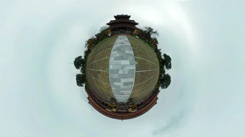 Tiny planet effect made of 360 Degree video Stock Footage 233719619