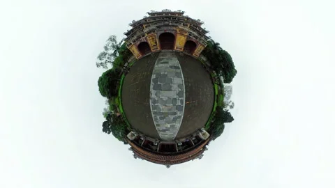 Tiny planet effect made of 360 Degree video Stock Footage 233719937