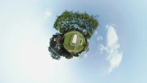 Tiny planet effect made of 360 Degree video Stock Footage 233722035