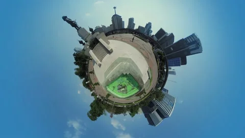 Tiny planet effect made of 360 Degree video Stock Footage 233722448