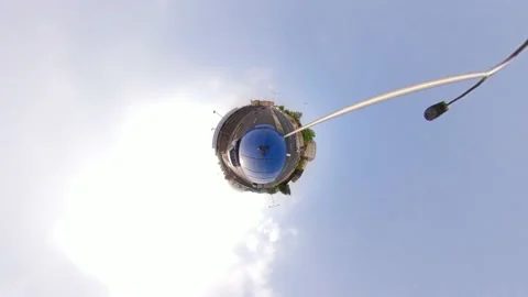 Tiny planet hyperlapse of car driving in Edinburgh Stock Footage 137277998