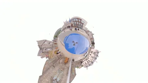 Tiny planet hyperlapse of car driving in Edinburgh Stock Footage 137415475