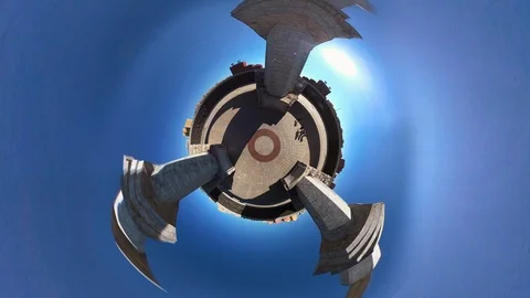 Tiny Planet – Inside the Workers Monument in Pyongyang- 360° Time lapse Stock Footage 99840945