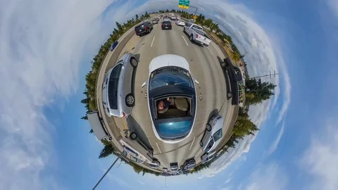Tiny Planet Rush Hour Time Lapse Stock Footage 114679703