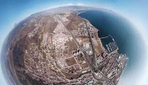 Tiny planet shot of Ensenada , Baja california, Mexico Fotos de archivo