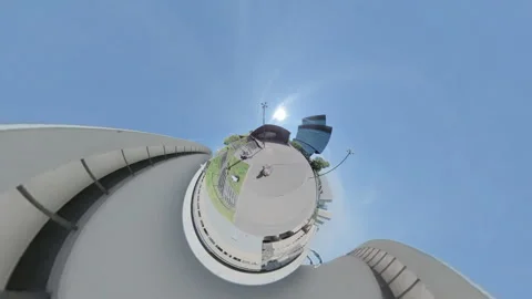 Tiny Planet shots from the streets of Katowice. Katowice/Poland-07/14/2024 Video stock 315961576