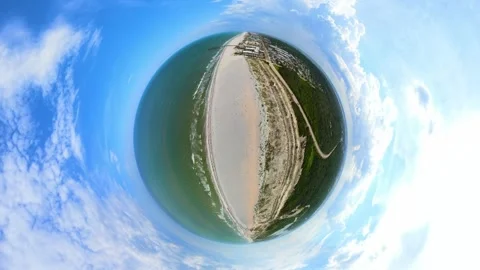 Tiny planet St Augustine Beach Florida 2026 Vídeo Stock 337917187