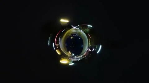 Tiny planet timelapse of car driving at night in Edinburgh (25p) Stock Footage 137432046