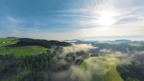 Tiny Planet Transition into Mühlviertel Landscape Upper Austria 스톡 동영상 345025106