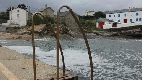 A tiny port in the Cantabrian sea Stock Footage 246833481