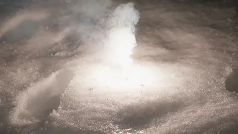 Tiny private firework making light flashes in the snow 스톡 동영상 261008530