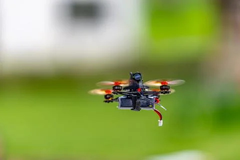Tiny race copter in action Stock Photos
