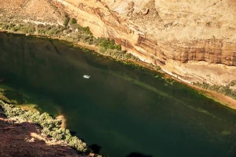 Tiny Raft on the Colorado River Stock Photos