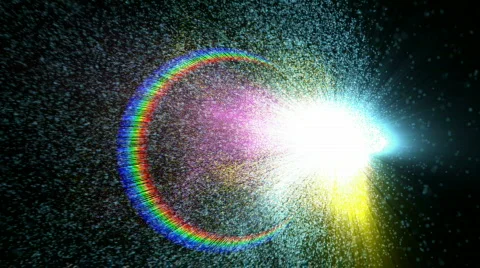 Tiny rainbow colored particles Stock Footage 489098