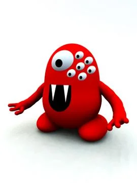 Tiny Red Monster Stock Illustration
