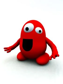 Tiny Red Monster Stock Illustration