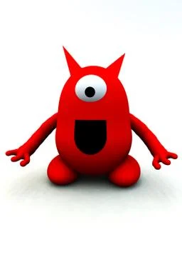 Tiny Red Monster Stock Illustration