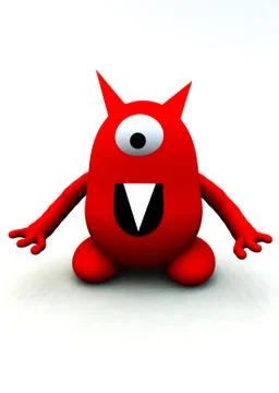 Tiny Red Monster Stock Illustration