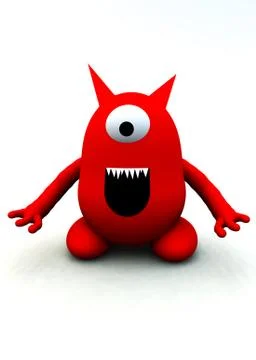 Tiny Red Monster Stock Illustration