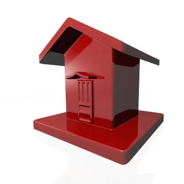 Tiny red plastic house icon Stock Illustration