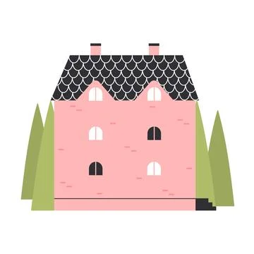 Tiny residential house Stock Illustration