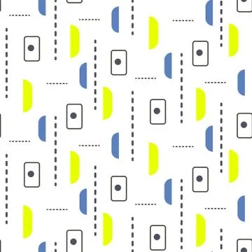 Tiny retro shapes seamless vector pattern. Stock Illustration