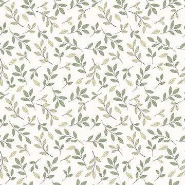 Tiny sage leaves pattern, cream background Stock Illustration