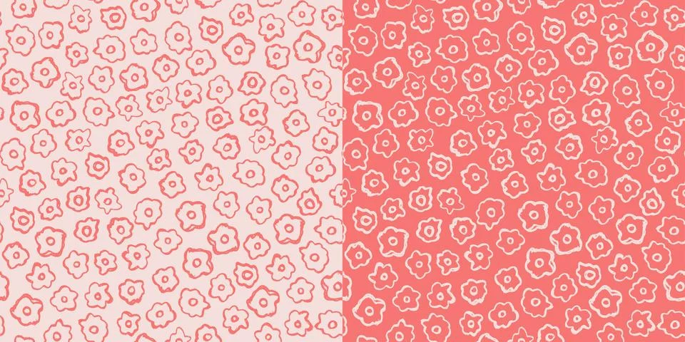 Tiny simple flowers seamless pattern Stock Illustration