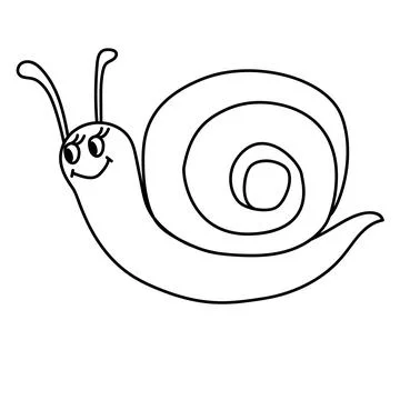 Tiny snail coloring page isolated vector illustration. Stock Illustration