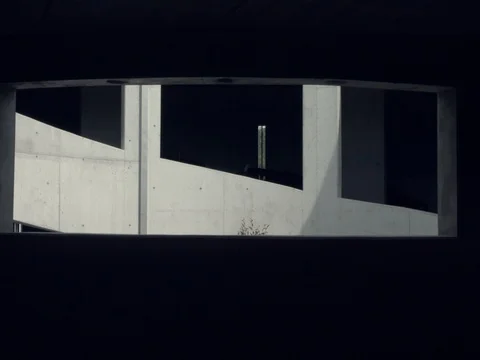 Tiny Soap Bubbles Flying through Concrete Structure Stock Footage 76898310