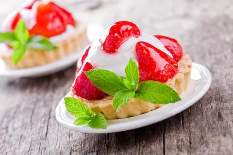 Tiny Strawberry Pies Stock Photos