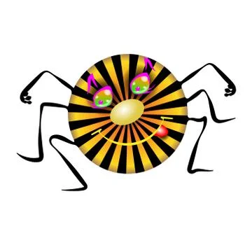 Tiny sunny spider. Childish nursery rhymes illustration in funny vector Stock Illustration