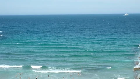 Tiny Swimmers Beneath the Vast Atlantic Ocean. Stock Footage 340602110
