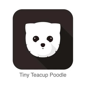 Tiny teacup poodle dog face flat icon, vector illustration Stock Illustration
