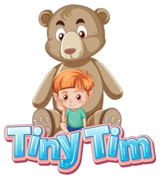 Tiny Tim logo text design Stock Illustration