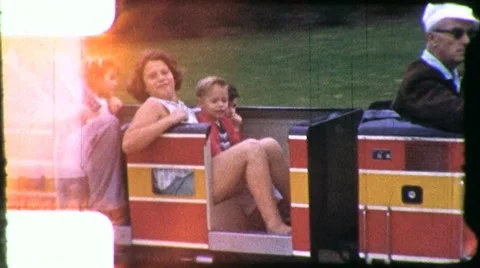 TINY TRAIN Amusement Park Ride 1970s (Vintage 8mm Film Home Movie) 5402 Stock Footage