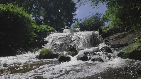 Tiny waterfall Stock Footage 97278667