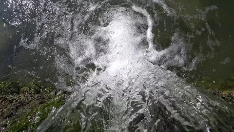 Tiny waterfall, view from above Stock Footage 124718713