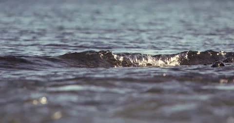 Tiny wave breaking on the shore slow motion Stock Footage 172531110