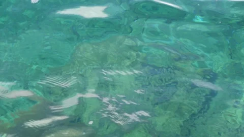 Tiny waves on the calm sea. The surface of the sea is very smooth. Blue clear 動画素材 153742584