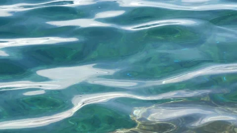 Tiny waves on the calm sea. The surface of the sea is very smooth. Blue clear 動画素材 153743554