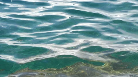 Tiny waves on the calm sea. The surface of the sea is very smooth. Blue clear 動画素材 153743847
