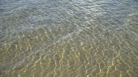 Tiny waves of the crystal clear water reflecting in the sunlight Stock Footage 117674063