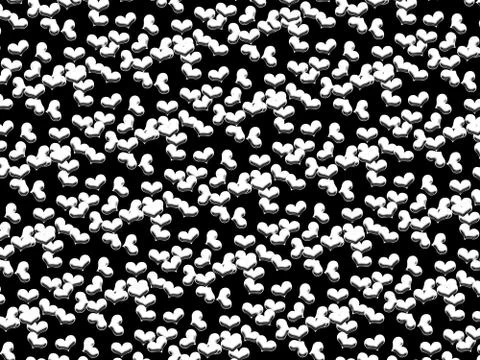 Tiny white hearts beautiful texture on plain black background 스톡 일러스트