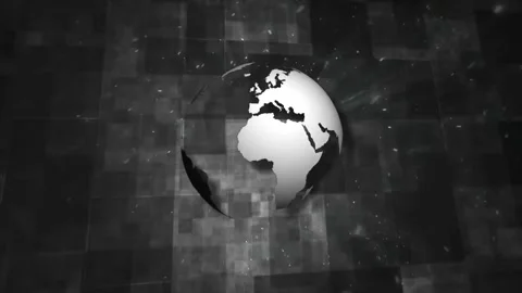 Tiny white particles hitting slow moving globe motion background Stock Footage 255723787